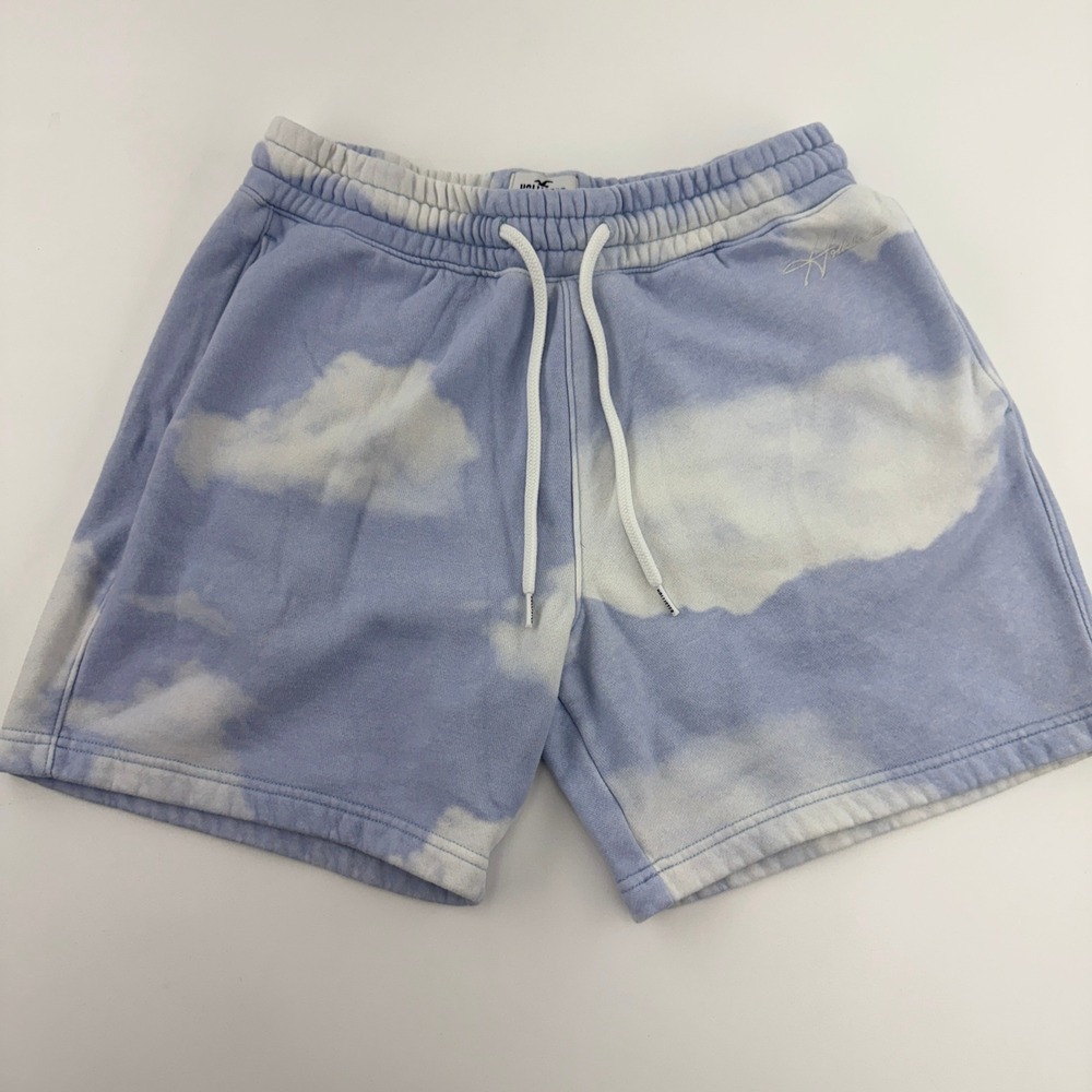 Hollister Must-Have Collection Cloud Print Fleece Sweat Shorts Blue White M